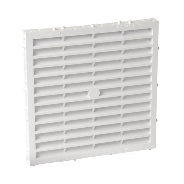 Grille d'aération spécial façade Nicoll à combinaisons et moustiquaire - 150 x 150 mm - Polystyrène blanc