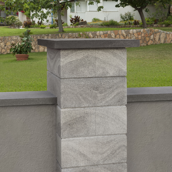 Élément de pilier Marbré en béton décoratif - Anthracite - 30,0 CM x 30,0 CM x 17,1 CM