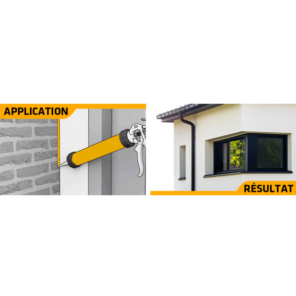 Mastic silicone neutre pour menuiseries - SikaSeal 109 - Gris - Cartouche 300 ml