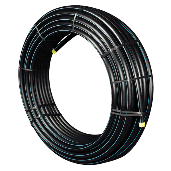 Tuyau polyéthylène pour eau potable - bande bleue - 16,0 bar - Ø25 mm - Couronne de 25,00 m