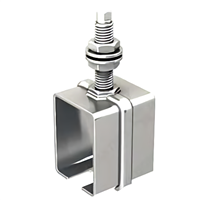 Support enveloppant acier tige M20 - 8571 Mantion - pour rail 85x70 mm