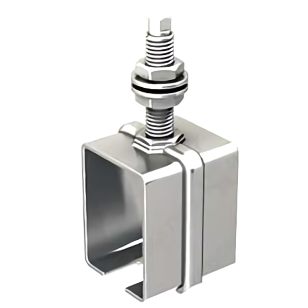 Support enveloppant acier tige M20 - 8571 Mantion - pour rail 85x70 mm