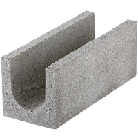 Bloc linteau en béton rectifié Technibloc pour chaînage horizontal - B60 - 500 MM x 200 MM x 200 MM