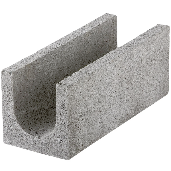 Bloc linteau en béton rectifié Technibloc pour chaînage horizontal - B60 - 500 MM x 200 MM x 200 MM
