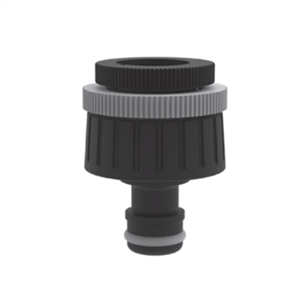 Raccord nez de robinet multi-filetage Fitt - 20 x 27 mm 15 x 21 mm - Plastique noir