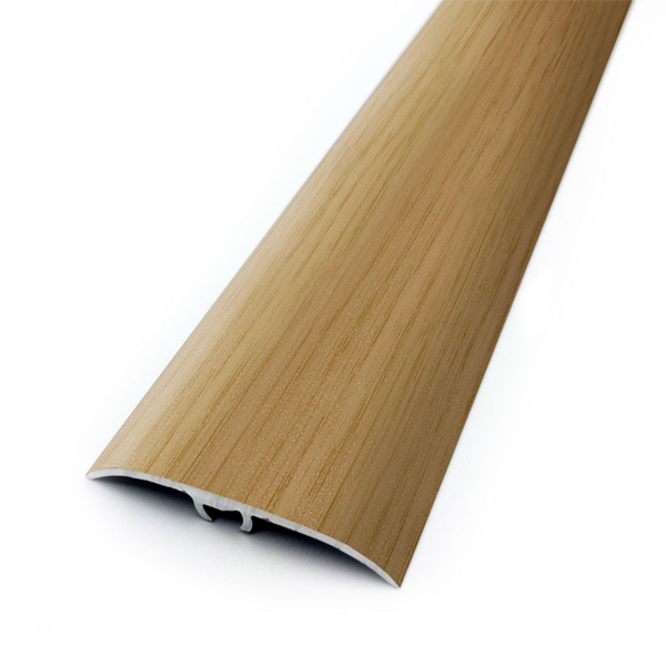 Seuil de porte multi-niveaux à fixation invisible - Plaxé Harmony Dinac - Aluminium avec film PVC chêne rustique - 41 MM x  - 93,0 CM