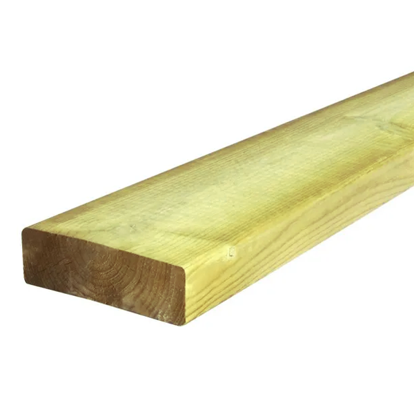 Bois d'ossature Pin du Nord raboté 4 faces C18 - Traité Classe 4 Vert - 145 MM x 70 MM - Long. 6,00 M