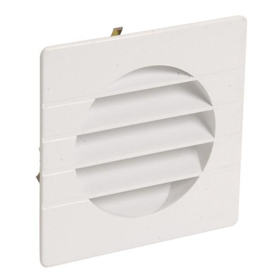 Grille de ventilation spécial façade pour tube PVC - Diamètre 80 mm - Avec moustiquaire - Blanc