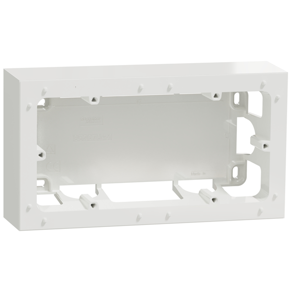 Boîte de montage double en saillie Schneider Odace Styl pour 2 postes - blanc brillant RAL 9003
