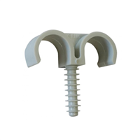 Fix-Ring double pour fixation gaines et tubes - Diamètre 16 mm - 100% Nylon - Gris - Lot de 25