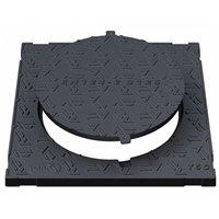 Tampon en fonte B125 à cadre pour boite de branchement - 700,0 mm x 700,0 mm - ⌀ 525,0 mm