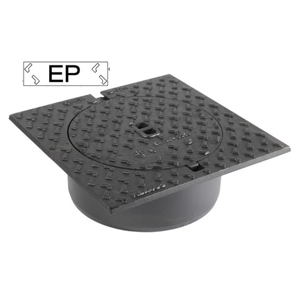 Regard de visite en fonte articulé RBA 460 EP C250 pour branchement PVC Ø400 - Ouverture Ø285 mm - 460 x 460 mm