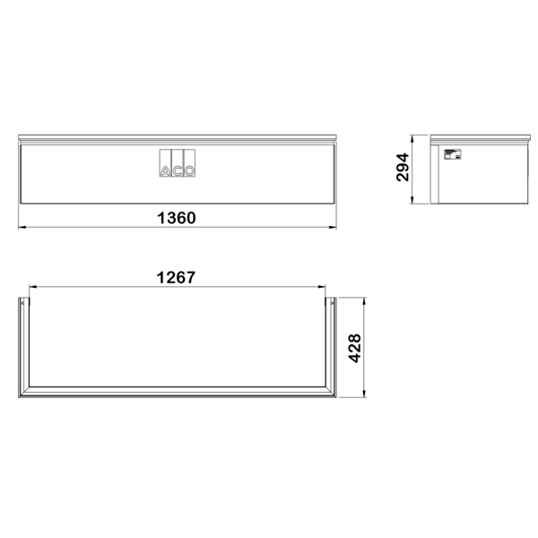 Réhausse fixe polypropylène pour cour anglaise 400 x 1250 mm - kit de montage inclu