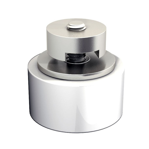 Guide olive monté sur cage à rouleaux 1050 - Diamètre 50 mm - Hauteur 25 mm - Nylon - Blanc