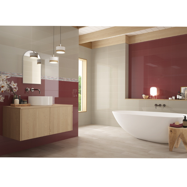 Faïence murale effet '"brillant" JOLLY Brillo - Rojo 20 CMx60 CM