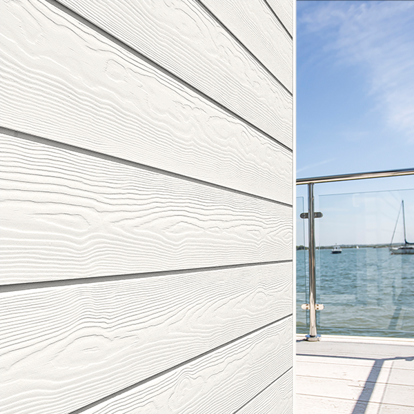 Lame de bardage en fibres-ciment Cedral Click finition relief - 186 MM x 12,00 MM - L. 3,60 M - Blanc C01