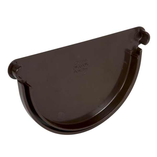 Fond de naissance Nicoll pour gouttière demi-ronde de 25 cm - Longueur 20 mm - Techtan - Marron