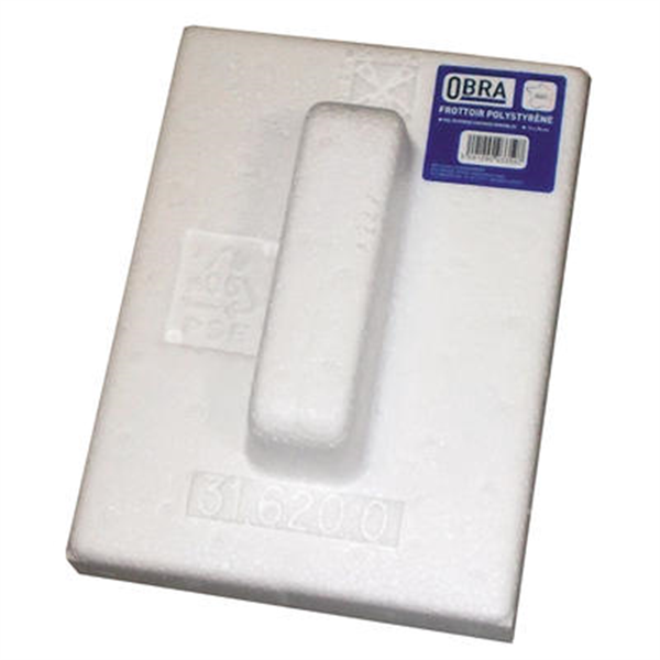 Taloche polystyrène Obra pour lissage du béton longueur 15 cm largeur 20 cm