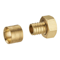 Raccord femelle écrou tournant pour tube PER - F 15 x 21 - Diamètre 12 mm - Laiton - Lot de 10