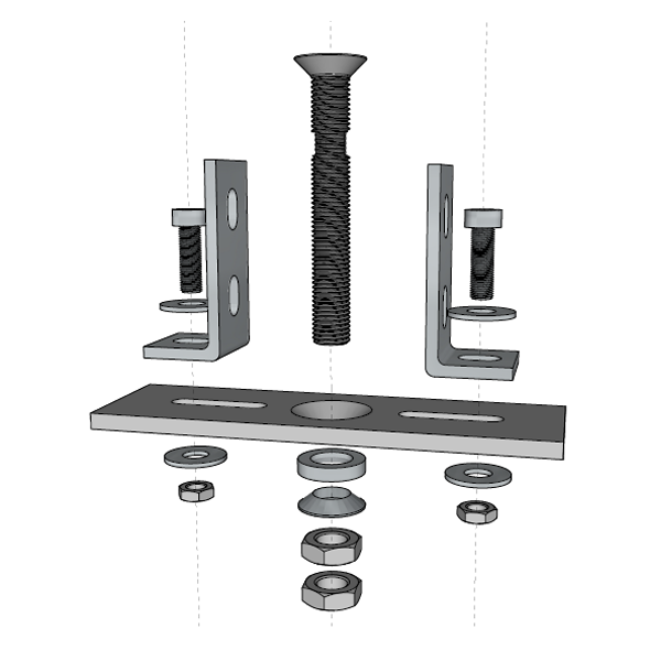 Connecteur réglable 3 directions Wood Basic-3D pour structure horizontale sur vis de fondation Weasyfix
