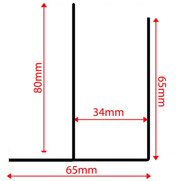 Profil de finition forme F pour angle de bardage Weo - Aluminium - 65 x 80 mm - Longueur 3,00 M - Coloris Teak