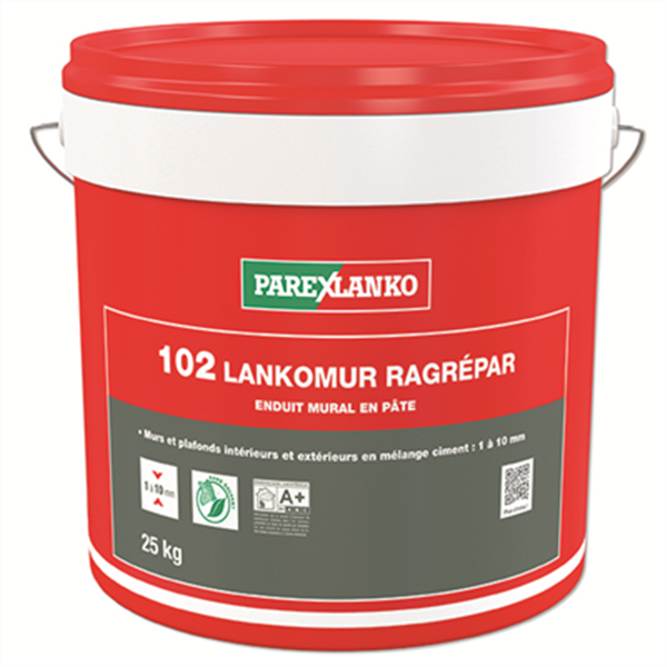 Enduit de ragréage mural en pâte - 102 Lankomur Ragrépar Parexlanko - Seau de 25 kg