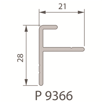 Profile de départ/fin en alu pour terrasse en composite 21x28 mm - Longueur 3 m