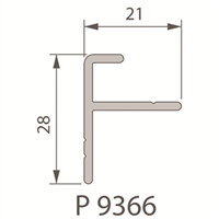 Profile de départ/fin en alu pour terrasse en composite 21x28 mm - Longueur 3 m