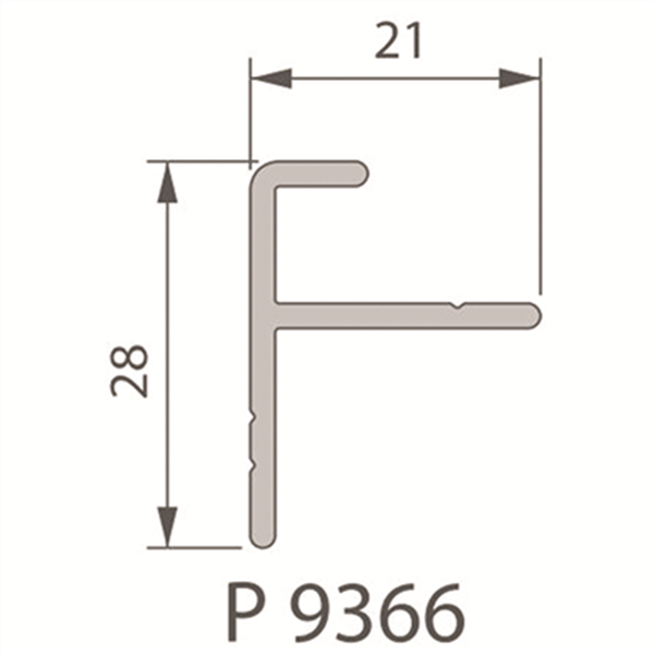 Profile de départ/fin en alu pour terrasse en composite 21x28 mm - Longueur 3 m