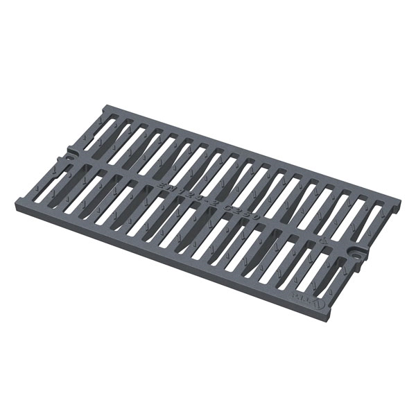 Grille pour caniveau en fonte C250 PMR - 750,0 mm x 500,0 mm - Hauteur 65,00 mm - Largeur de caniveau 380 à 450 mm