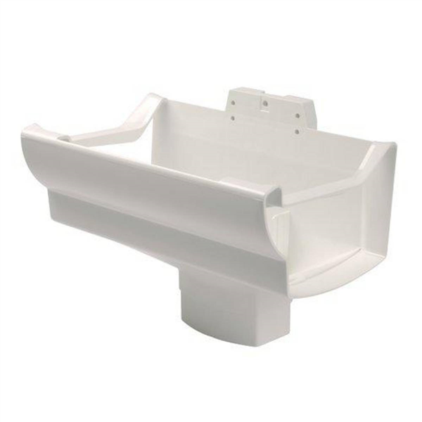 Naissance centrale Nicoll NAD381 pour gouttière LG38 et descente ovoïde de 105 x 76 mm - Techtan Blanc