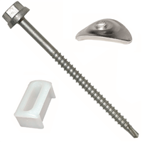 Vis autoperceuse Zacrovis bois de 6,5 x 75 mm avec rondelle et pontet support d'onde profil PO - lot de 20