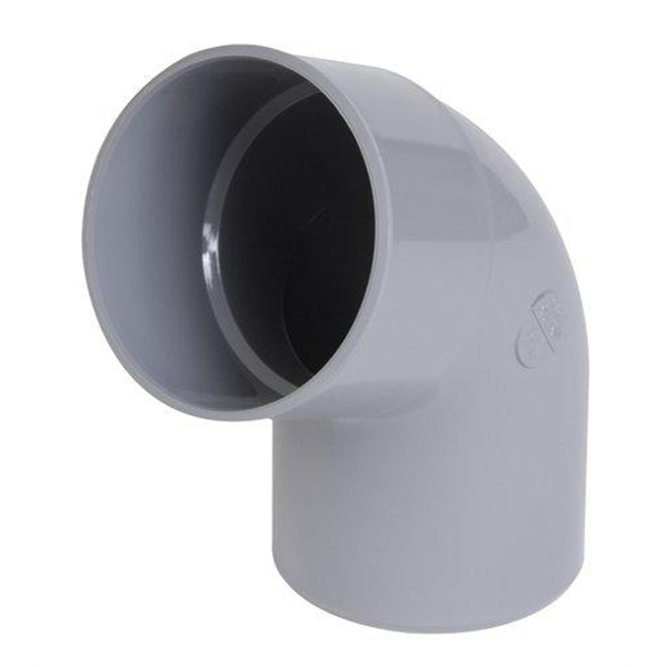Coude d'évacuation à 67'30° Mâle/Femelle - PVC gris - diamètre 140 mm - Nicoll