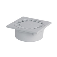 Siphon de cour PVC carré 15x15x6,3cm emboîture incorporée verticale SC456G