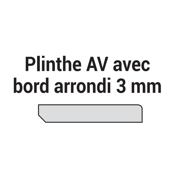Plinthe à angles vifs et bord arrondi en MDF et mélaminé blanc - section de 14 MM x 80 MM - longueur 2400 MM
