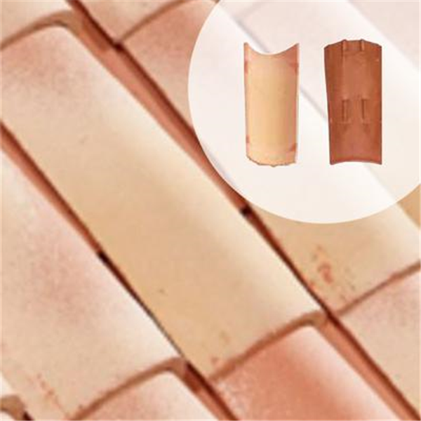 Tuile de courant à fond rond - Tradi'fix Tegula 46 - terre cuite - Corail - longueur 460 mm