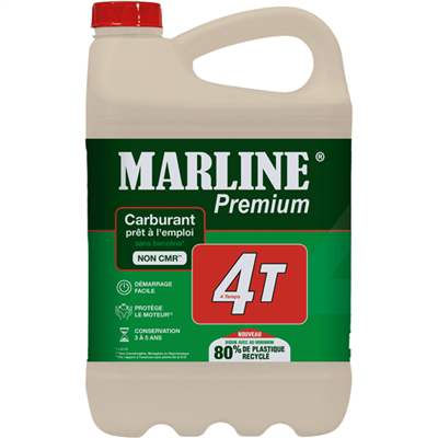 Carburant prêt à l'emploi pour moteurs 4 temps - Marline Premium 4T - Essence Alkylate - Bidon de 5 litres