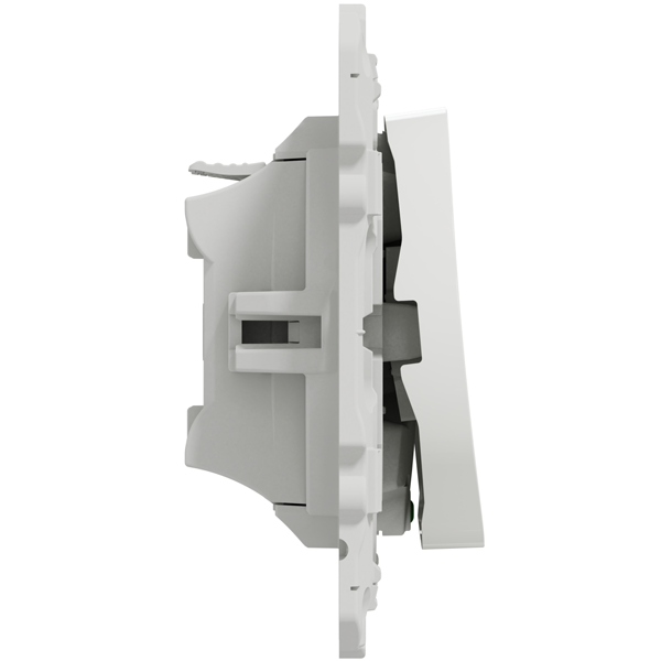 Interrupteur poussoir lumineux Schneider Odace à encastrer - LED bleue - blanc - 10A 250V