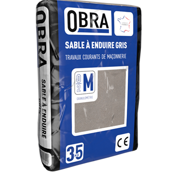 Sable à enduire pour travaux de maçonnerie Obra granulométrie 0/2 mm mixte Gris sac de 35 kg