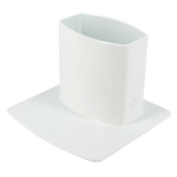 Pied de chute Nicoll PCU95B pour tube de descente de gouttière ovoïde - Techtan - 90 x 56 mm - blanc