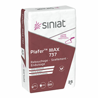 Plâtre pour rebouchage scellement et enduisage - prise contrôlée - Plafer Max 737 Siniat - Sac de 25 kg
