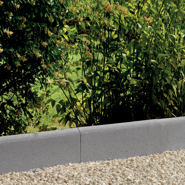 Bordure de jardin en béton avec rainure pour emboîtement - coloris Paille - 50,0 CM x 25,0 CM x 5,00 CM