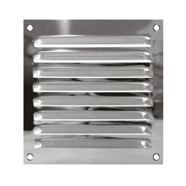 Grille de ventilation à persienne avec moustiquaire - 300 x 300 mm - Aluminium anodisé