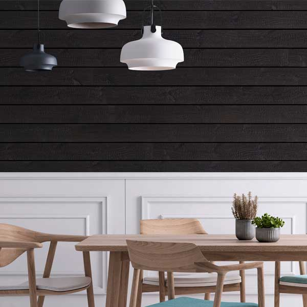 Bardage bois brûlé pour murs intérieurs et extérieurs - 186 MM x 20,00 MM - 4,15 M - Ignite effet écaille de dragon