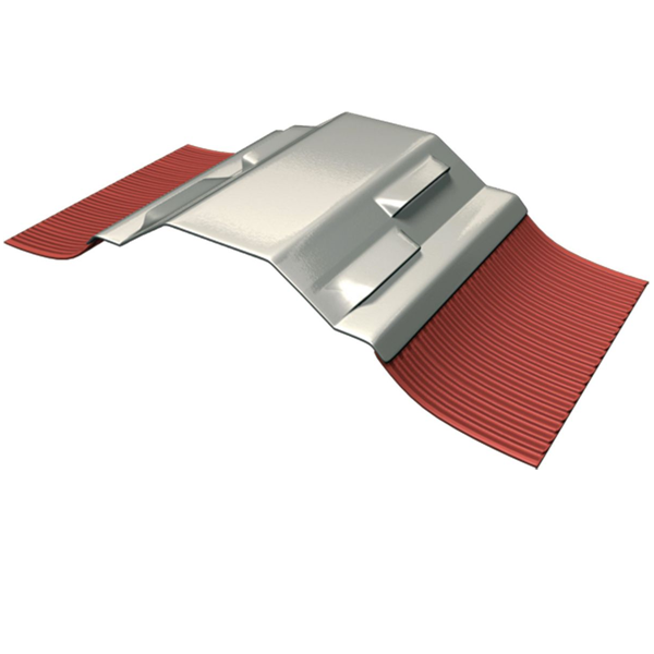 Closoir rigide Lahe-Pro avec bavette en plomb Rouge tradition et coque en acier galvanisé - 90 MM x 2 M