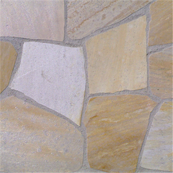 Pierres naturelles Quartzite Brésil - pose en Opus incertum - Ép. 1,5 à 2,5 cm