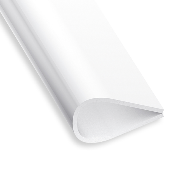 Serre feuillet en PVC blanc - hauteur 15 mm - longueur 1 mètre