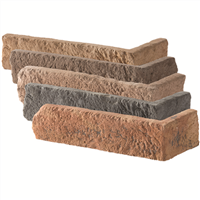 Brique d'angle mural en pierre reconstituée 5 tons - 22 CM x 10 CM - Ht. 5 cm - Ép.15 MM