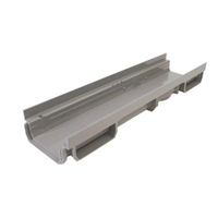 Caniveau bas CONNECTO Nicoll pour collecte des eaux de pluie - Longueur 500 mm - PVC - Gris