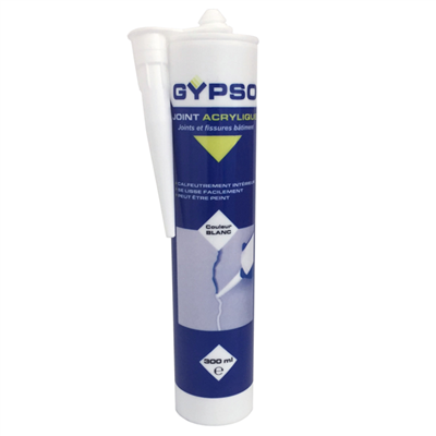 Mastic joint acrylique à peindre Gypso pour intérieur couleur blanc 300 ml
